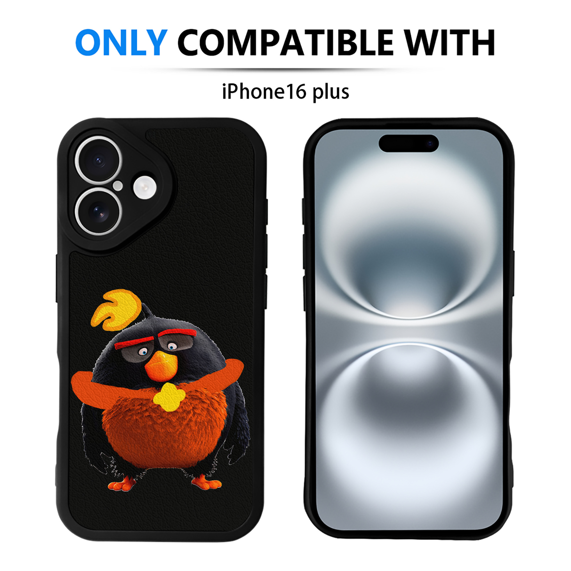 （画像用） Angry Birds アングリーバード 【iPhone 16シリーズ対応】シリコンスマホケース（レザー調） 材質：シリコン